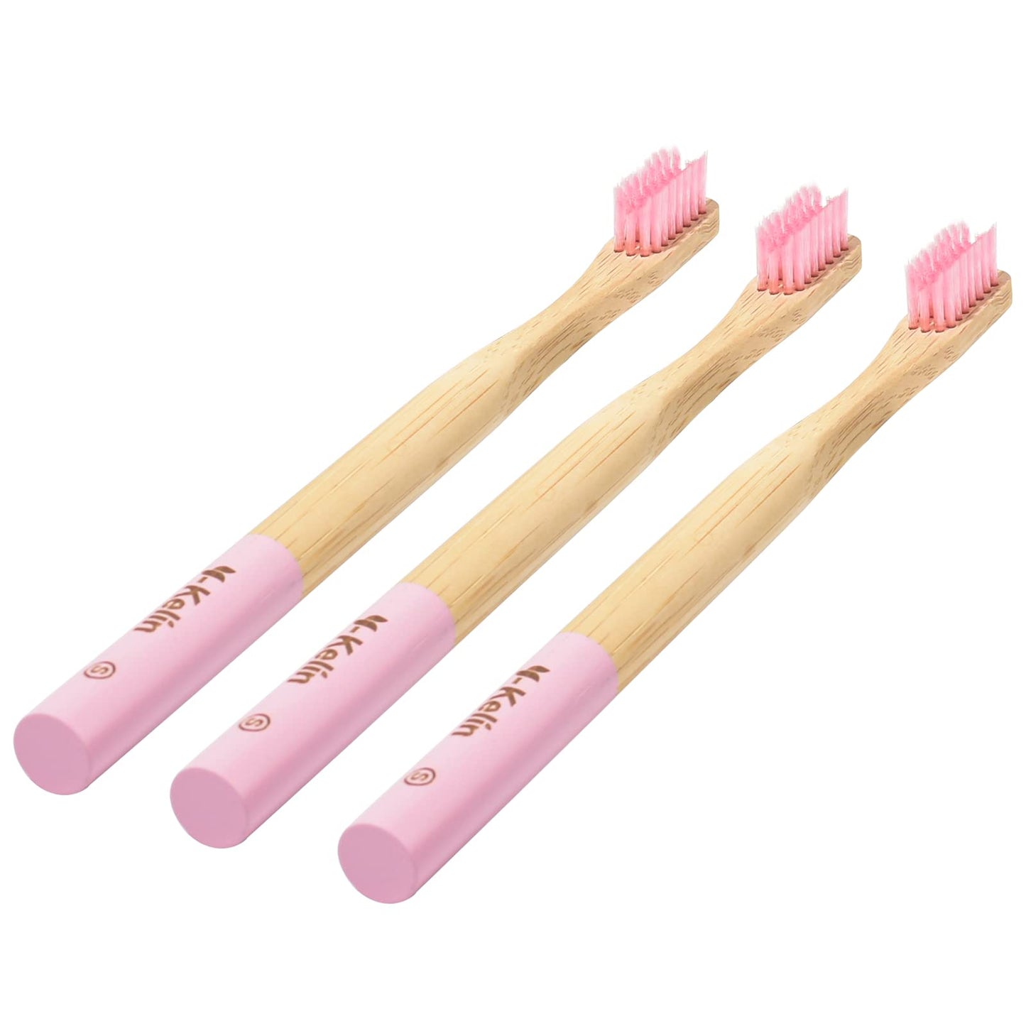 Y-Kelin Bamboo V-Shaped Orthodontic Toothbrush, 3pcs, Pink