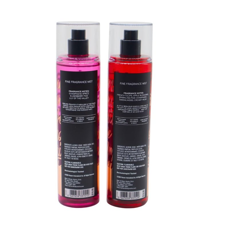 Emily in Paris Collection - Paris Amour & Champagne Fine Fragrance Mist Gift Set | Full Size 2-Piece with Red Bow