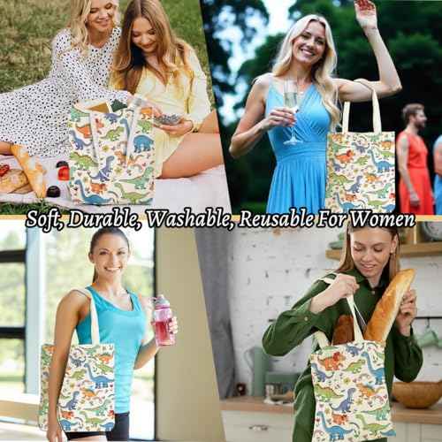 Dog Dinosaur Whale Shark Butterfly Mushroom Chicken Corgi Cat Gifts Canvas Tote Bag Makeup Bag for Women Birthday