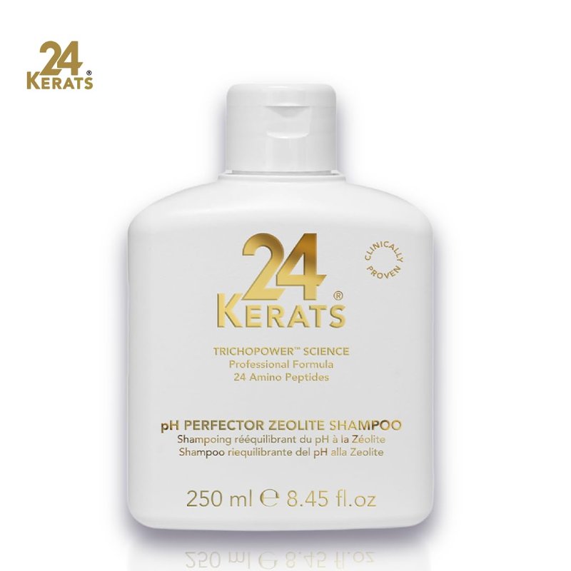24 KERATS pH Balance Shampoo for Oily Hair and Scalp - Zeolite Purifying Oil Control Formula - Professional Scalp Balancing Shampoo for Greasy Hair - Frequent Use Cleansing for Women & Men - 1000ml