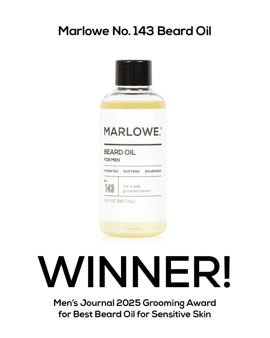 MARLOWE. Beard Oil, Moisturizing Beard Conditioner for Men, 3 oz