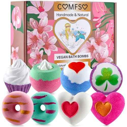 Bath Bombs for Girls - Bath Bombs, Valentines Day Gifts for Women Kids, Bubble Bath, Handmade Bath Bomb Gift Set Bathbombs Relaxing Spa Gifts Basket for Her Wife Mom Birthday