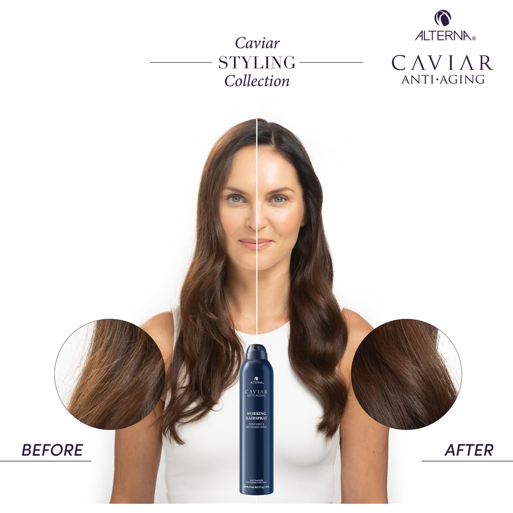 Alterna CAVIAR Anti-Aging Hairspray - Buildable Hold & Frizz Control | Sulfate-Free, Adds Shine