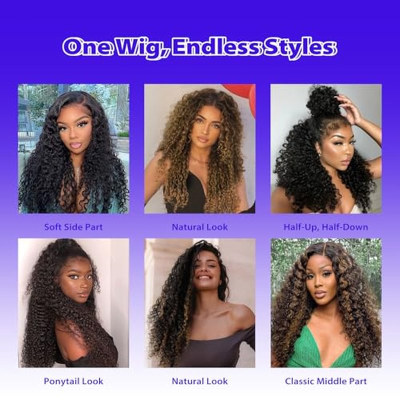 Ombre Blonde 13X4 Lace Front Wig Synthetic Wig with Baby Hair Ombre Brown to Blonde Curly Wig with Natural Preplucked Hairline 24 Inch Long Wigs for Women Daily Party Use