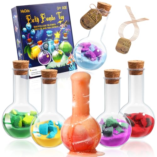 MeCids Magic Potion Bubble Bath Bombs for Kids -Bath Color Tablets Bath Potions for Toddlers Ages 4-12 Fun Science Kit Gift for Birthday, Halloween£¬Christmas- 6 Pack