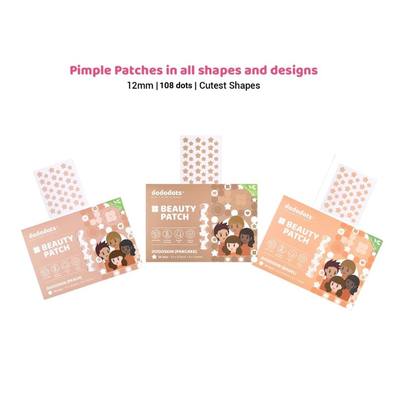 Dododots Pimple Patches for face - Cute Acne Hydrocolloid Patch, Pimple Patches for Zit, Spot and Blemish Treatment, Bundles (Stars (3 Shades))