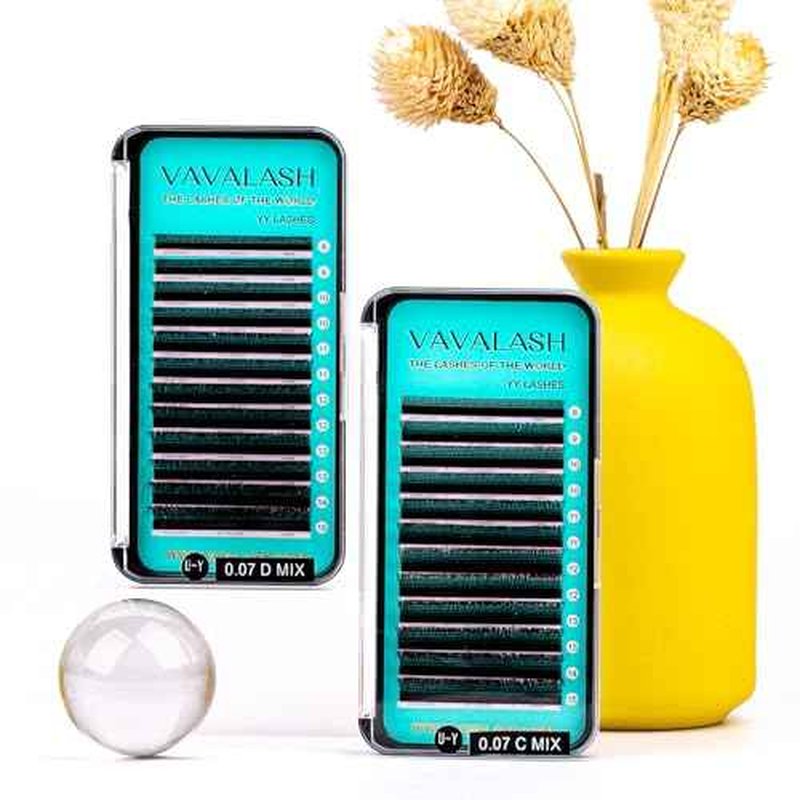VAVALASH U Lash Extensions C Curl 0.07mm 8-15mm Mix Tray 2D UU Lash Fans Eyelash Extension U Shaped Natural Wispy Volume Lashes Extension Soft Matte Black Lashes (UU-0.07-C-8-15mm)