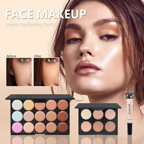 Makeup Kit For Girls,Full Makeup Set For Wonmen Includes 40 Colors Eyeshadow Palette Lip Gloss Liquid Lipstick Make up Sponge Brushes Eyebrow Concealer With Makeup Bag
