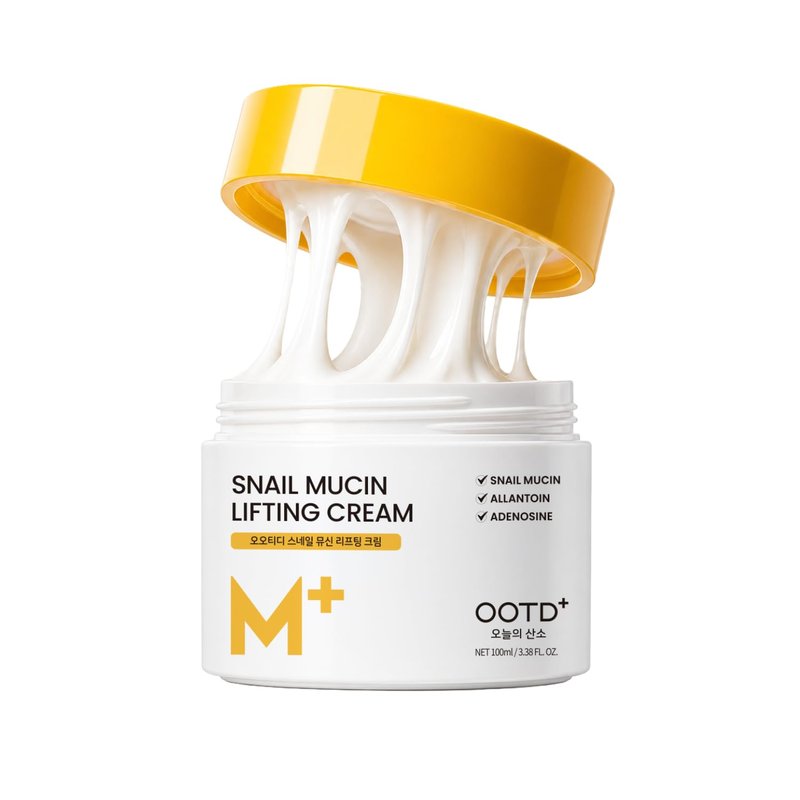 #OOTD Snail Mucin Moisturizer Cream for Face and Neck, Firming & Deep Hydrating Facial Cream, Smoothing Korean Skincare for Glass Skin (3.38 Fl Oz)