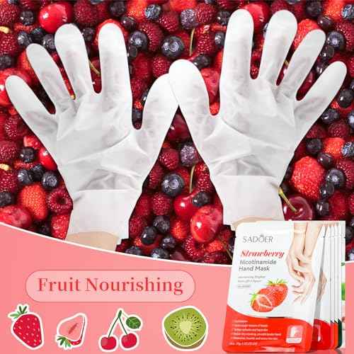 24 Pcs Fruits Beauty Hand Mask Bulk Hydrating Hand Moisturizing Gloves Treatment Mask for Spa Kit Sleeping Skincare Gift Beauty Kits for Women