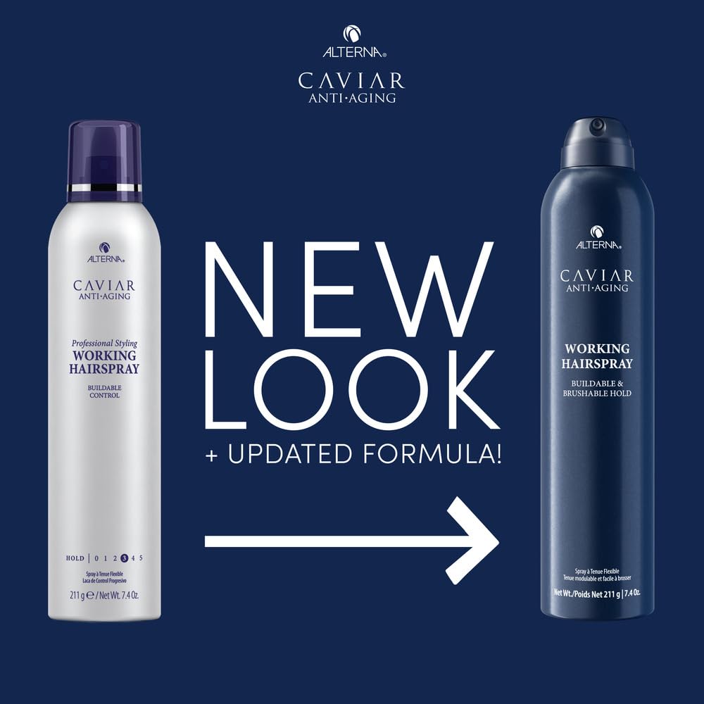 Alterna CAVIAR Anti-Aging Hairspray - Buildable Hold & Frizz Control | Sulfate-Free, Adds Shine