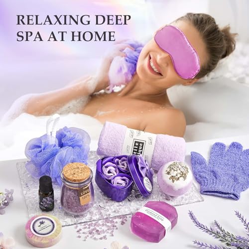 Advent Calendar 2025 Adult Women -24 Days of Christmas Advent Calendar for Mom, Wife, Girlfriend, Sister, Her - Lavender Spa Gifts Basket Set Includes Coffee Mugs, Scented Candle, Bath Salt, Soap