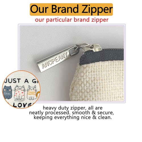 Cat Themed Makeup Bags for Women & Girls - Cute Travel Cosmetic Bags with Zipper Pouch - Funny Cat Mom Gifts for Birthday & Christmas