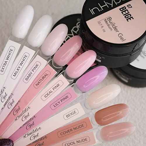 IN.HYPE UV/LED Hard Builder Gel for Nail Extension/Strengthening Beige #7. Sculpting color uv gel.