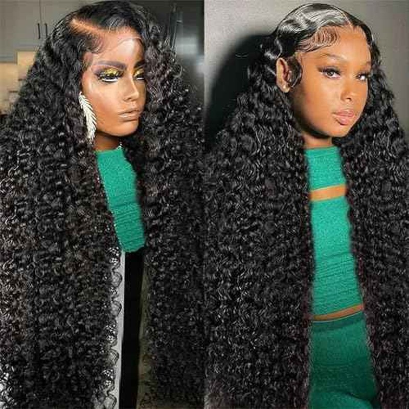 26 Inch Deep Wave Lace Front Wigs Human Hair Wigs for Women 13x6 Deep Curly Lace Frontal Wigs Human Hair 250 Density HD Lace Front Wigs Human Hair Pre Plucked with Baby Hair