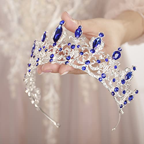 JWICOS Tiara and Crown for Women and Girls Crystal Headbands Tiara Queen Crown Hair Accessories for Birthday Bride Bridesmaid Wedding Prom Halloween Costume Christmas