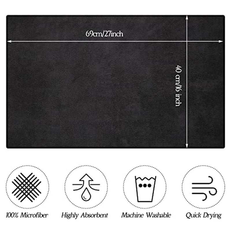 26 Pack Salon Towel Bulk Black Microfiber Hair Drying Towels Bleach Proof Microfiber Lint Free Absorbent Hand Towels Set for Home Hotel Bath Salon Spa Gym, 16 x 27 Inches