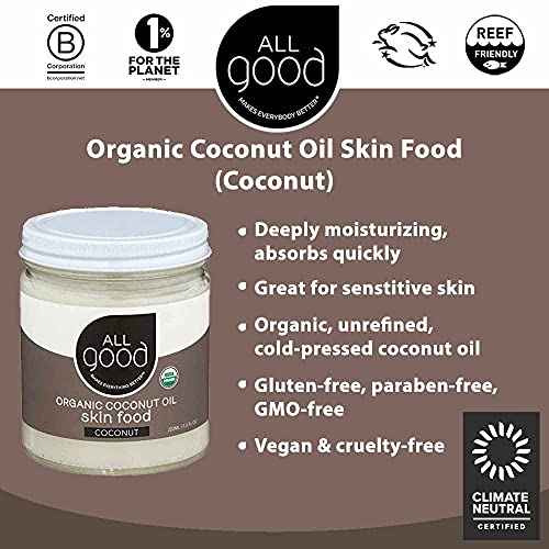 All Good Organic Coconut Oil Skin Food - Natural Moisturizing Skin Care - Non GMO - Vegan (Coconut)