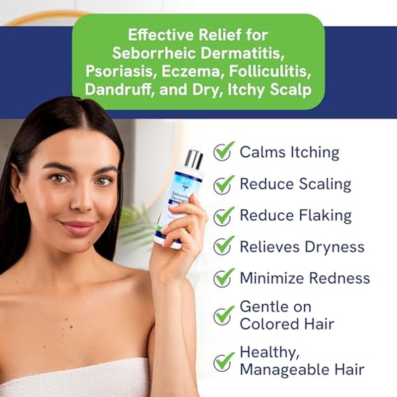 Sulfate-Free and Fragrance Free Shampoo and Conditioner Set, Safe for Seborrheic Dermatitis, To Soothe Dry and Itchy Scalp - Anti-Dandruff Shampoo and Conditioner for Dry Scalp (16oz)