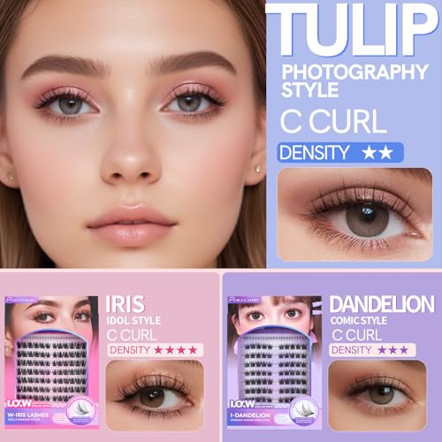 Mlen Diary Lash Clusters Natural with Remover, 114 Pcs Wispy DIY Eyelash Extensions Kit, Handmade Lightweight Compact Design,Gift for Beauty Lovers, C Curl