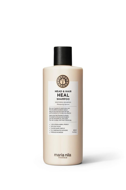 Maria Nila Head & Hair Heal, Soothing Shampoo for Dry & Itchy Scalp, Calming Aloe Vera & Piroctone Olamine Properties Moisturises/Soothes Scalp Preventing Flakiness, 11.8 Fl Oz