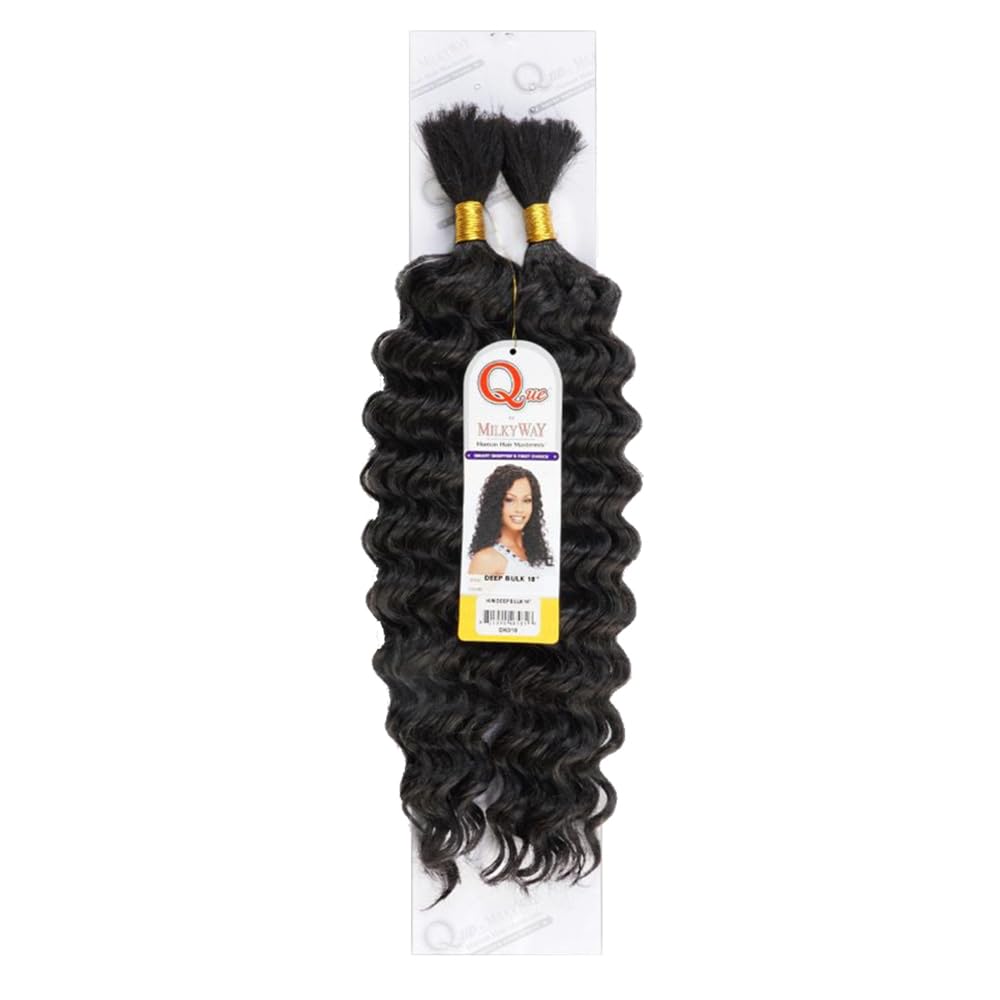 Que by Milkyway DEEP BULK 14" (1B Off Black) - Human Hair Mastermix Braid