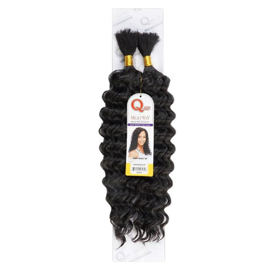 Que by Milkyway DEEP BULK 14" (1B Off Black) - Human Hair Mastermix Braid