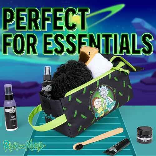 Rick and Morty Toiletry Bag for Men Teenagers - Wash Bag Travel Toiletries Bag Grooming Travel Gym - Gifts for Him