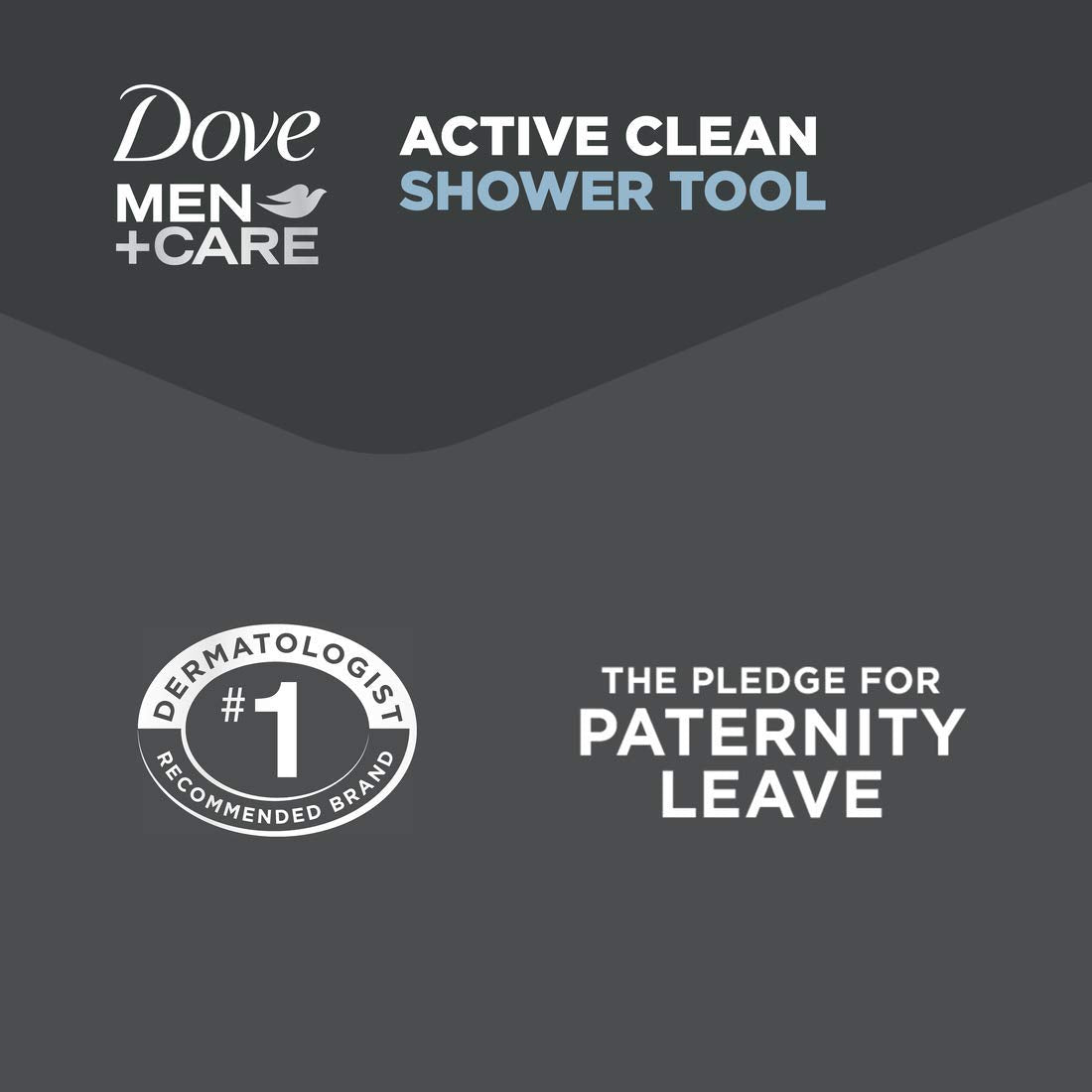 DOVE MEN + CARE Shower Tool 4 Count For Stronger, Healthy-Feeling Skin Active Clean Scrubs and Exfoliates for a Deeper Clean With Body Wash