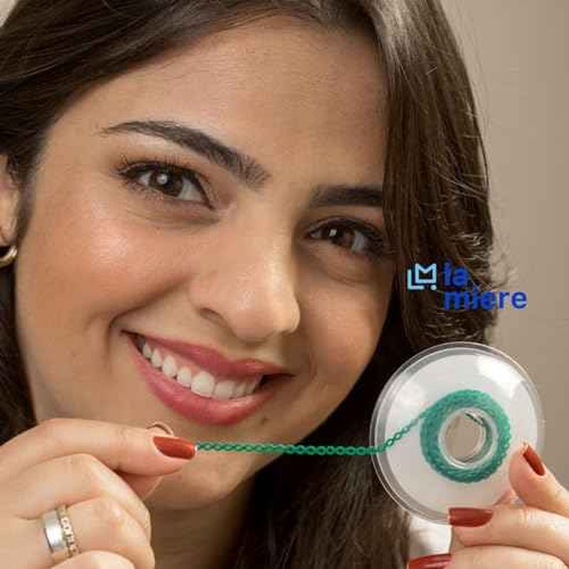 LA MIERE 1 Roll Orthodontic Rubber Chains, Braces Power Chains consisted force in closed, short, long 15''spools (closed, 0.113¡¯¡¯(2.5mm), Turquoise)
