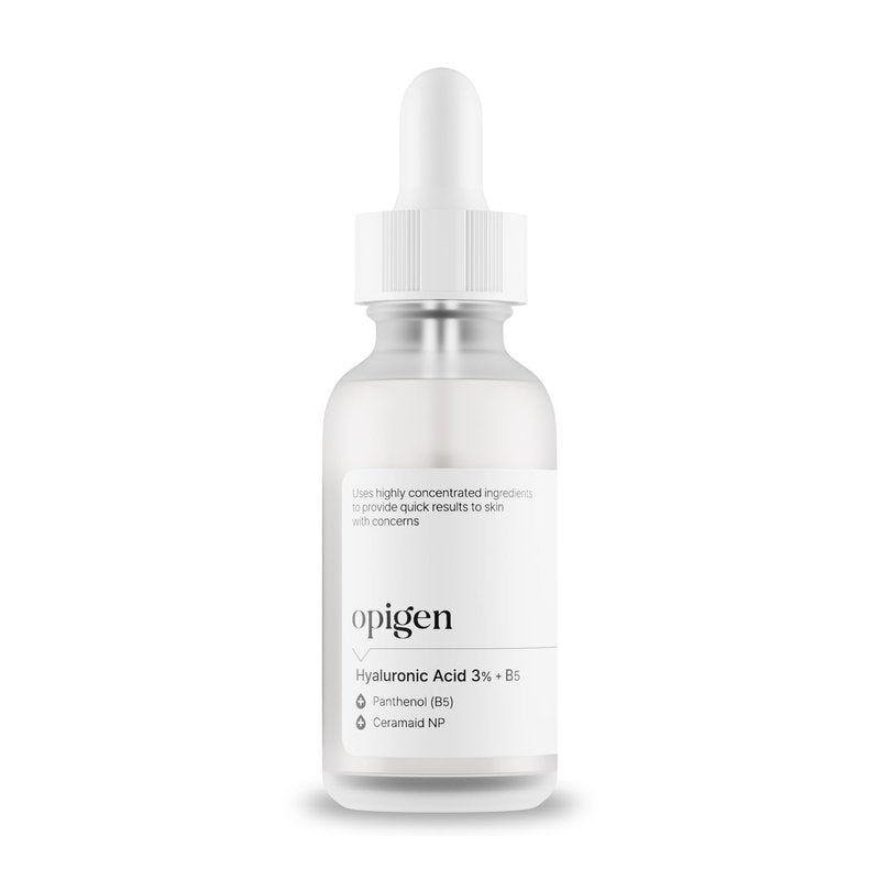 OPIGEN Hyaluronic Acid 3% + B5 Serum for Face with Panthenol, Ceramide, Intense Hydration, facial moisturizer, Visibly Plumped Skin 1oz Korean Skin Care