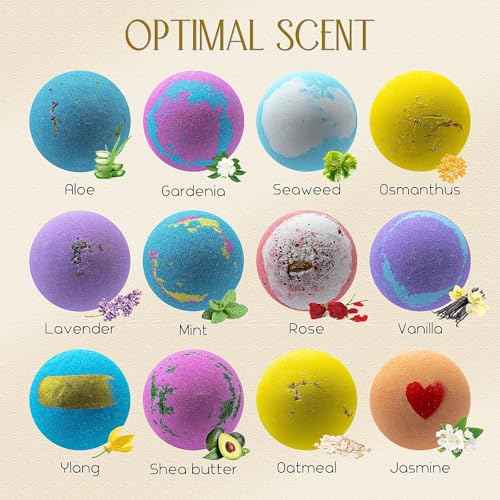 GETT Bath Bombs Gift Set,12pcs Individually Wrapped Natural & Moisturizing Bath Bombs for Women,Men & Kids, Relaxing Bubble Bath, Handmade Birthday Gift for Wife & Mom, Luxury Organic Bath Essentials