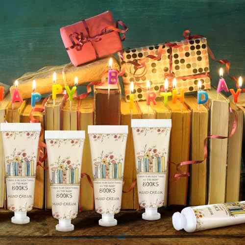 Leelosp 12 Pcs Christmas Hand Cream Mini Book Lover Gift for Women Hand Lotion Travel Size for Dry Cracked Hands Book Club Gifts Bulk Christmas Stocking Stuffer