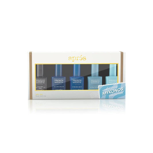 Apres Nail French Manicure Set - Mykonos | Includes 5 Ombre Color | Each Bottle 15mL / 0.5 Fl Oz | 2022 Version