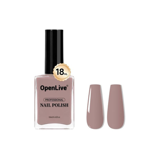 OpenLive 18ml Light Brown Nail Polish Large Volume Quick Dry Nail Polish, Long Lasting Shine, Fingernail Toenail Nail Art DIY Home Travel Nail Art Gift