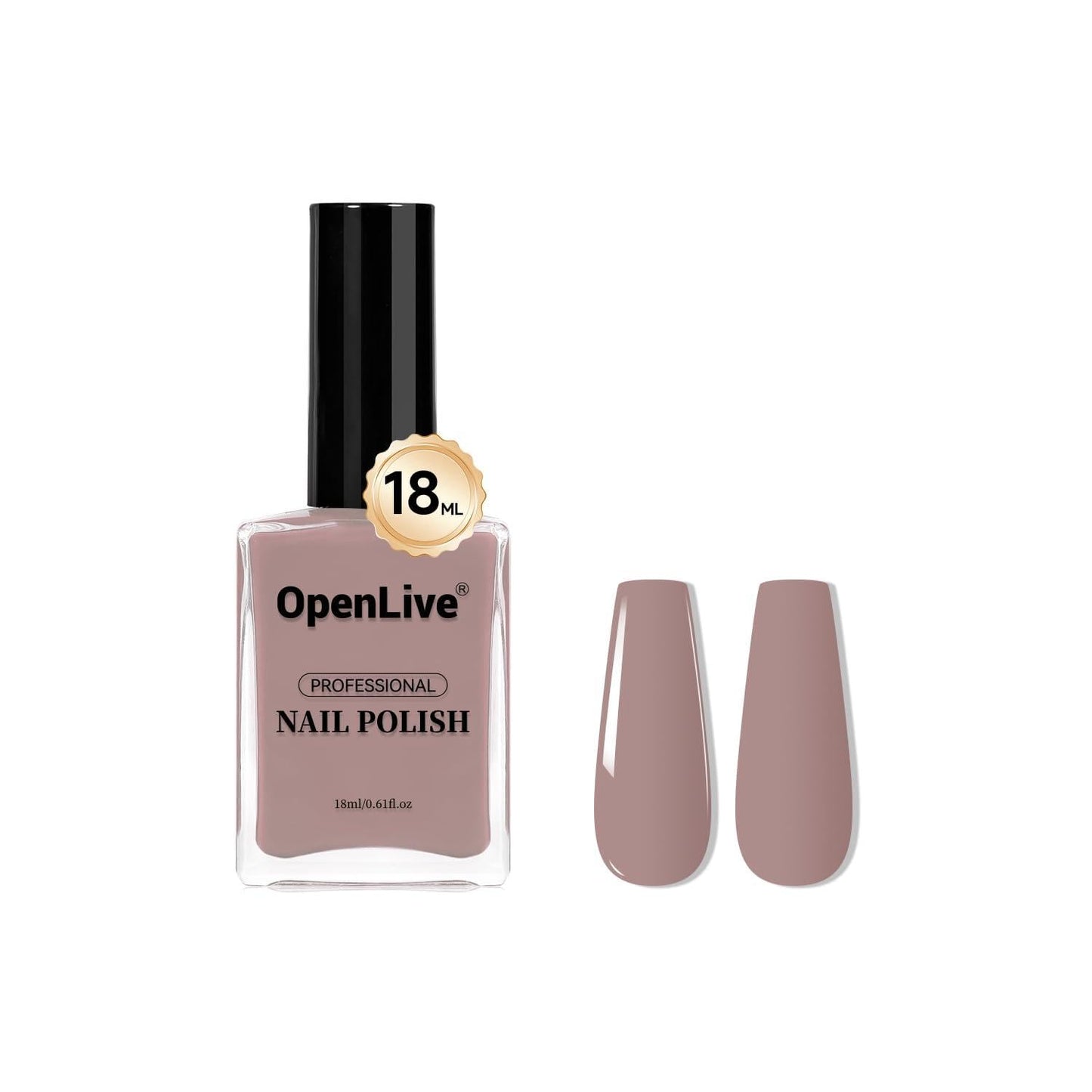 OpenLive 18ml Light Brown Nail Polish Large Volume Quick Dry Nail Polish, Long Lasting Shine, Fingernail Toenail Nail Art DIY Home Travel Nail Art Gift