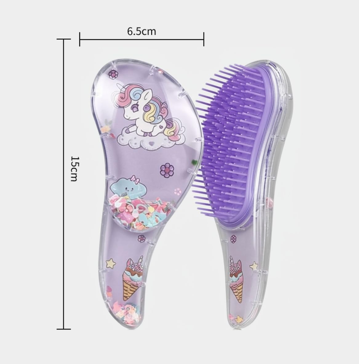 Detangling Brush for Kids - Perfect for Natural, Curly & Straight Hair | Cute Purple Design