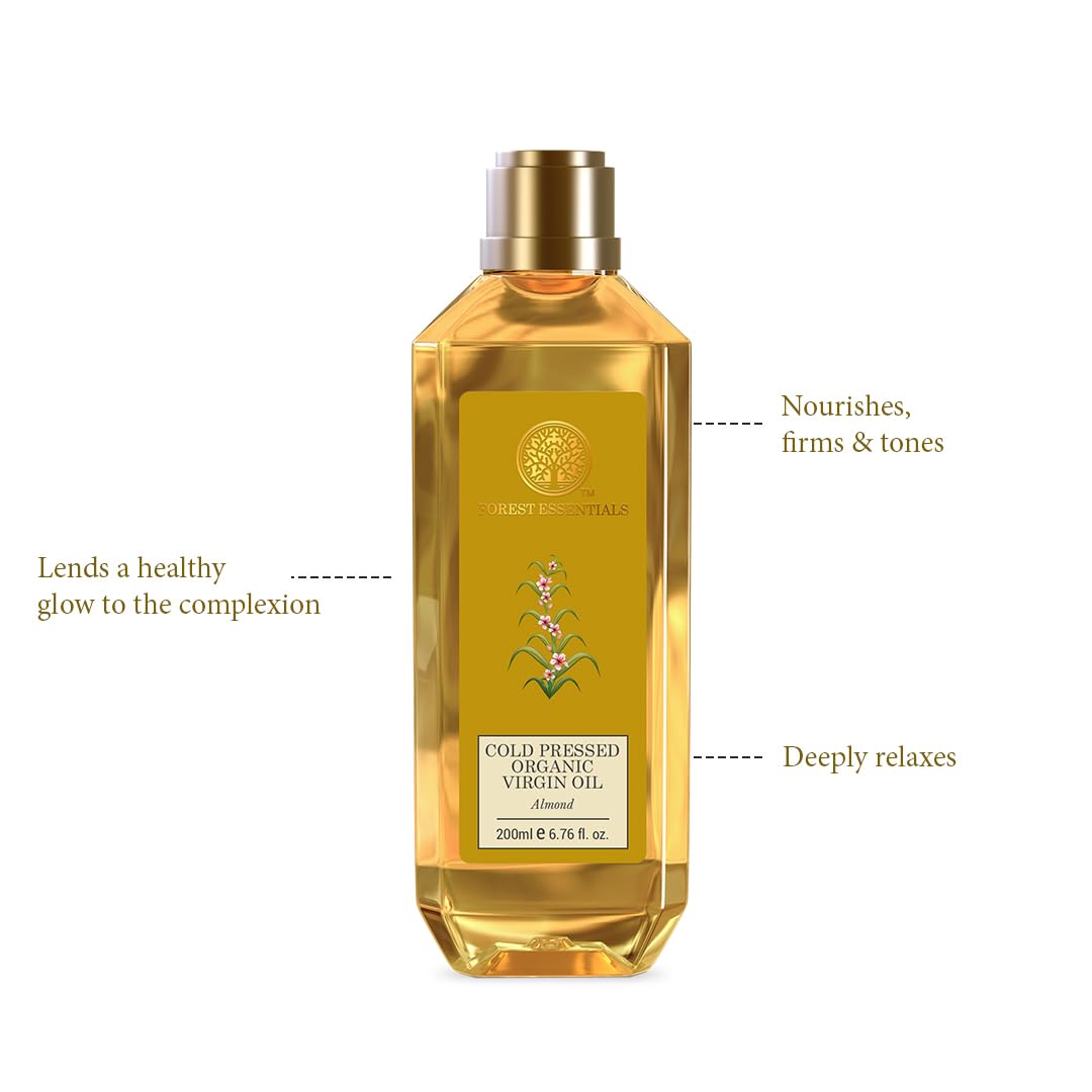 Forest Essentials Organic Cold Pressed Virgin Almond Oil - 200ml
