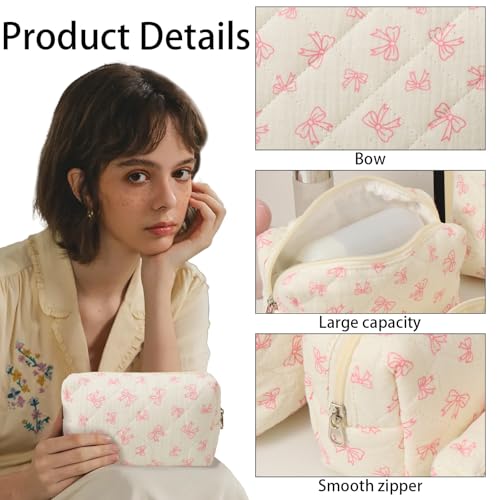 LYDZTION Makeup Bag Cosmetic Bag for Women,1Pcs Large Capacity Makeup Bags and 1Pcs Pencil Case Makeup Brushes Storage Bag Travel Toiletry Bag Organizer