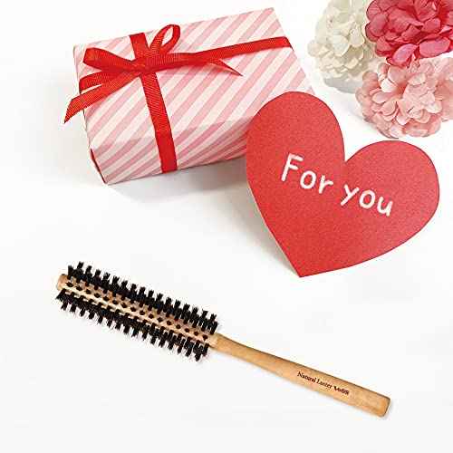 Boar Bristle Hair Brush [ Made in Japan ] 100% Natural Bristle Slick Back Brush for Styling, Separating, Shaping, and Blow-Drying for Women and Men (Round Brush)