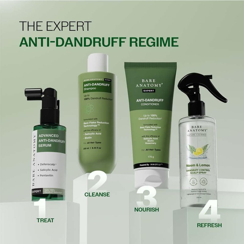 Bare Anatomy Expert Anti-Dandruff Shampoo | Up to 100% Dandruff Reduction | Targets Oily Scalp and Sheds Dry Flakes | 25.5 Ounce