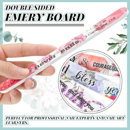 50 Pack Christian Gifts for Women Bulk Church Bible Verse Nail Files Floral Scripture Emery Boards Christian Religious Gift Nail Files for Employee Appreciation Teacher Staff Coworkers Women