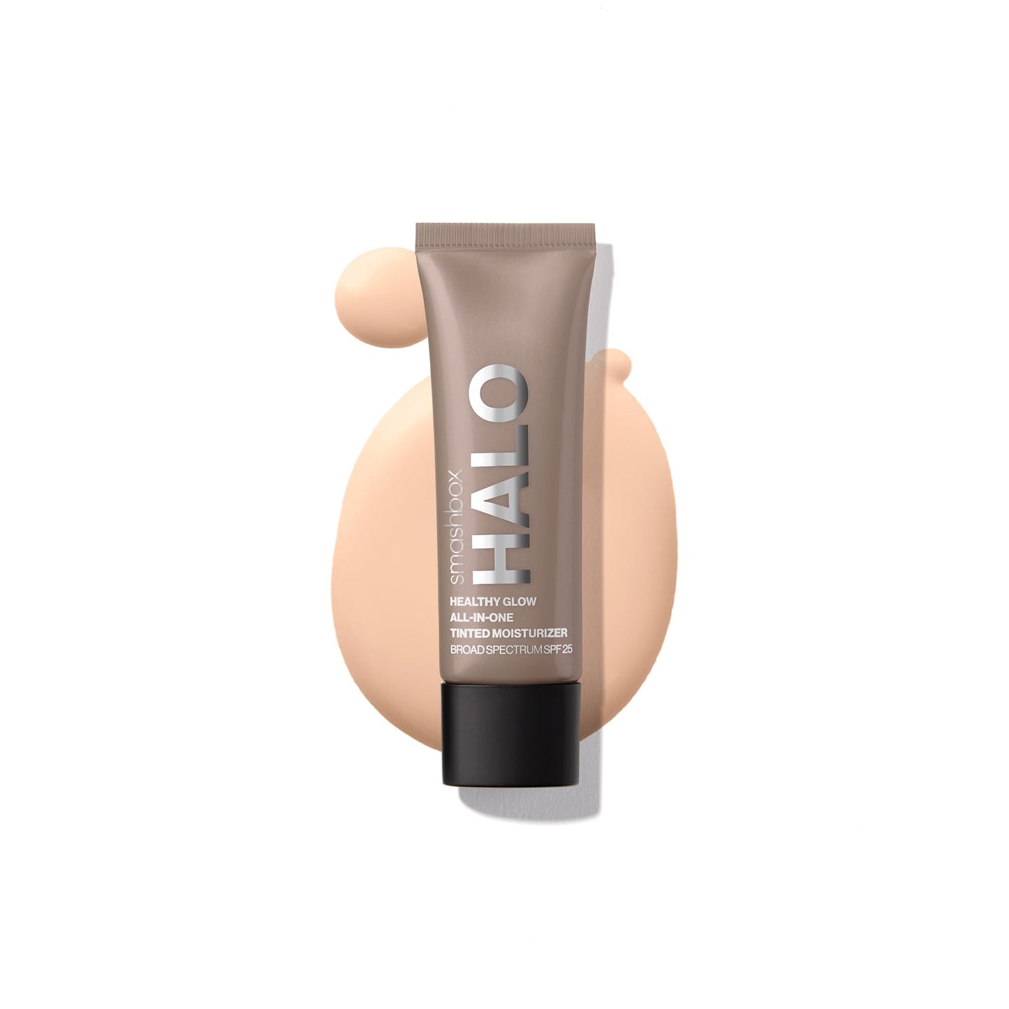 Smashbox Halo Healthy Glow Tinted Moisturizer with SPF 25 | 24-Hour Hydrating Buildable Coverage with a Natural Dewy Finish, Hyaluronic Acid & Niacinamide, Medium Tan, Travel Size, 0.41 Fl Oz
