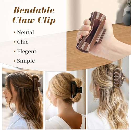 4 Pack Silicone Cloud Claw Clips, Soft & Flexible Cozy Claw Clips, Squishy Hairclips for Thin and Thick, Hair Accessories for Women & Girls(Style 1)