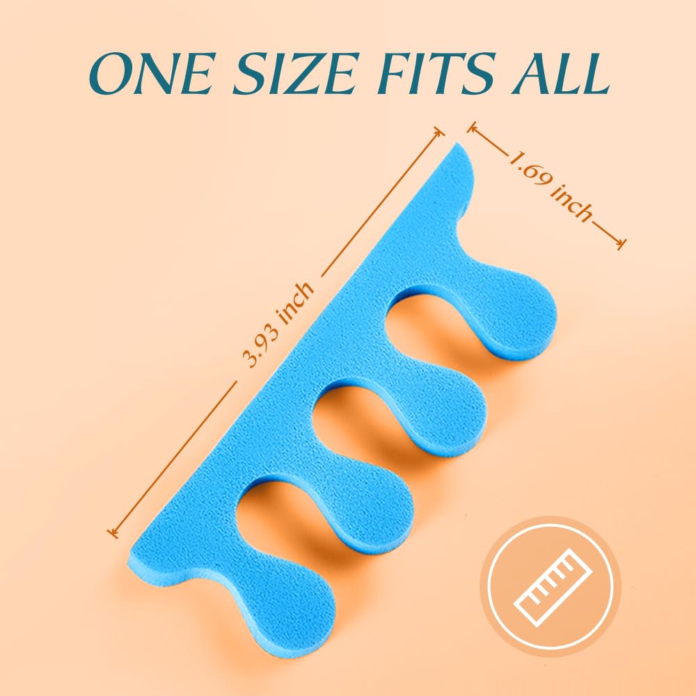 NOVAL Foam Toe Separators for Pedicure, 200 PCS (100 Pairs) Bulk Toe Spacers for Women, Nail Polish and Salon Use