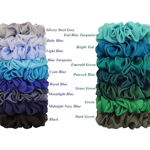 38 Colors Available, Big Scrunchies for Hair, Soft Cheer Chiffon large Ponytail Holder, Cute Birthday Gift for Women Girl Teen, Holiday Accessory (Red)