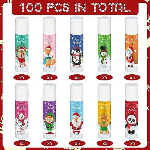 50 Pack Christmas Lip Balms Bulk Christmas Stocking Stuffers Small Xmas Gifts for Coworkers Gingerbread Man Snowman Holiday Thank You Employee Appreciation Gifts for Coworkers Adults Women Men Staff