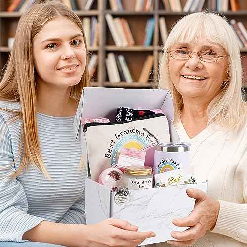 12 Pieces Grandma Gifts Box,Christmas Gifts for Grandma from Granddaughter Grandson,Nana Gift Basket Grandma Birthday Gift for Gigi Grandmother