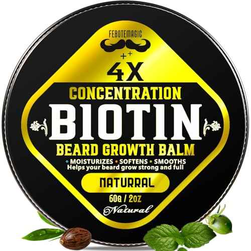 Biotin Beard Growth Balm for Men ? Conditioning & Thickening Balm with Castor, Shea & Jojoba Oils ? Non-Greasy, Softens & Nourishes for Fuller, Thicker Facial Hair ? Unscented ? 2 oz