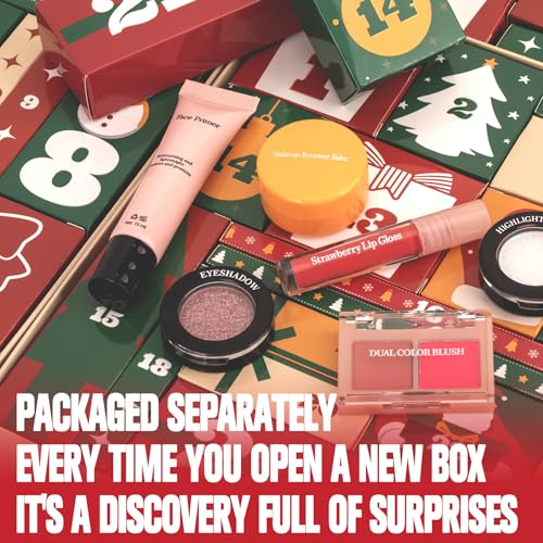 Makeup Advent Calendar 2025-24 Days Advent Calendar for Teen Girls Makeup Gift Set - Advent Beauty Calendar 2025, Individually Boxed Makeup & Cosmetic Surprises - Christmas Gifts for Teen Girls